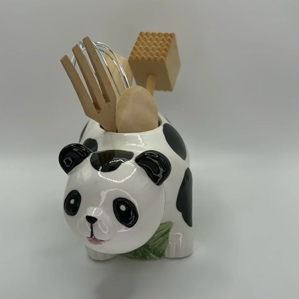 Fine Porcelain Panda Kitchen Utensil Holder